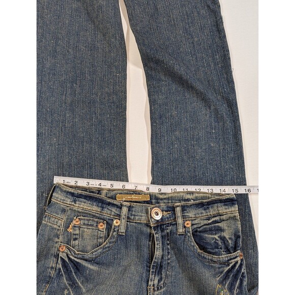 Z. Cavaricci Retro Size 8 Vintage Flare Blue Jeans with Floral Embellishments - Picture 8 of 11